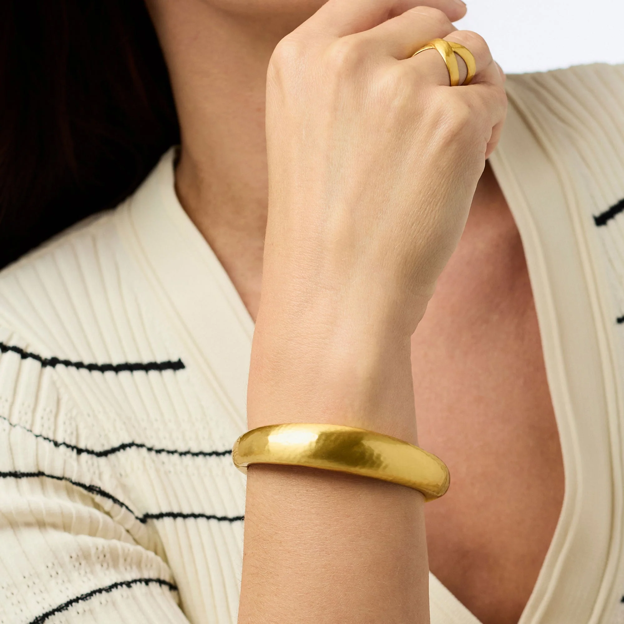 Julie Vos Catalina Gold Demi Hinge Bangle