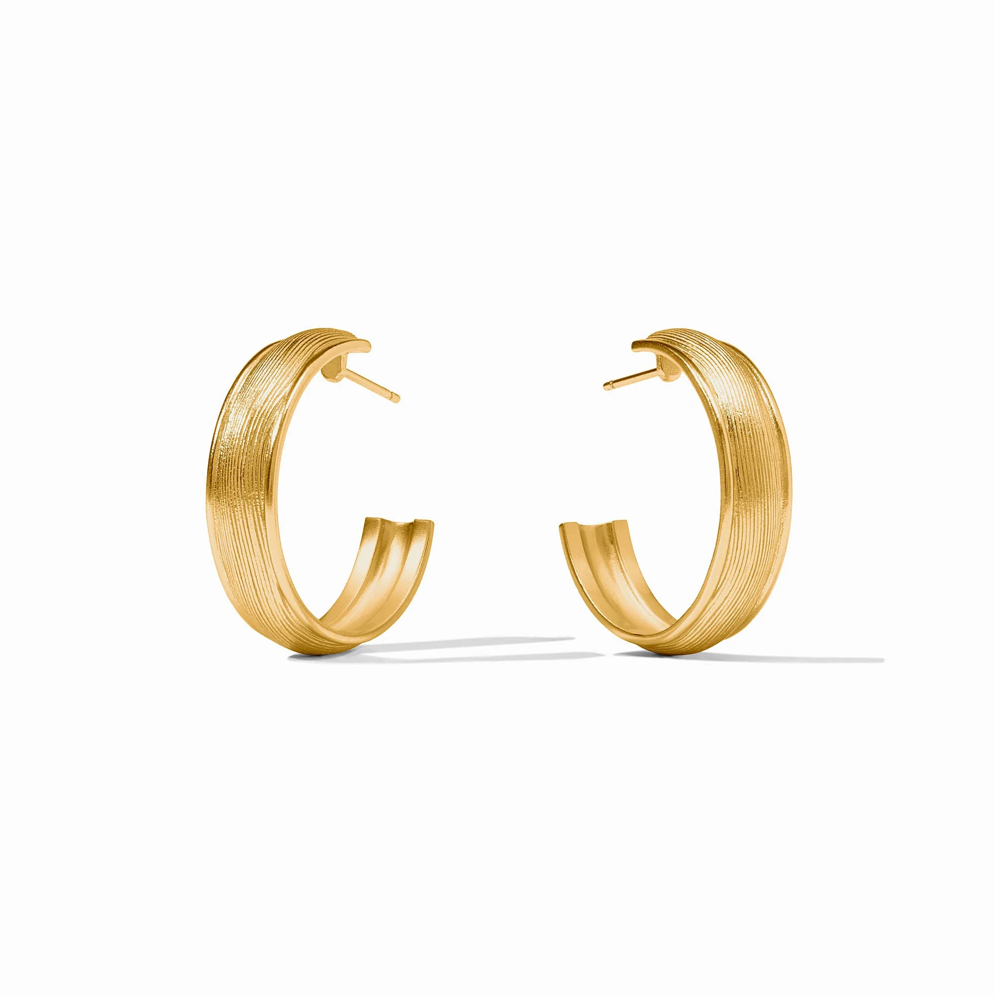 Julie Vos Cobblestone Medium Gold Hoop Earrings