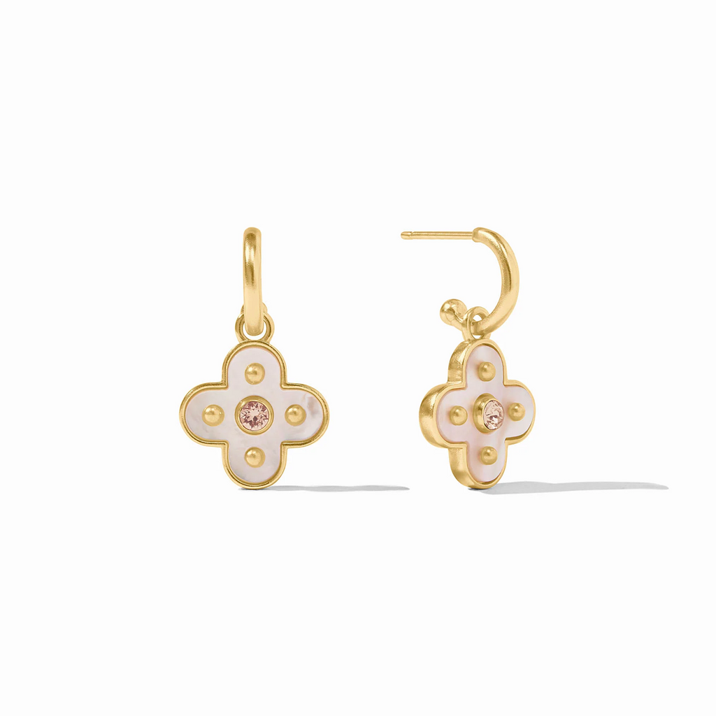 Julie Vos Colette Champagne Hoop & Charm Earrings
