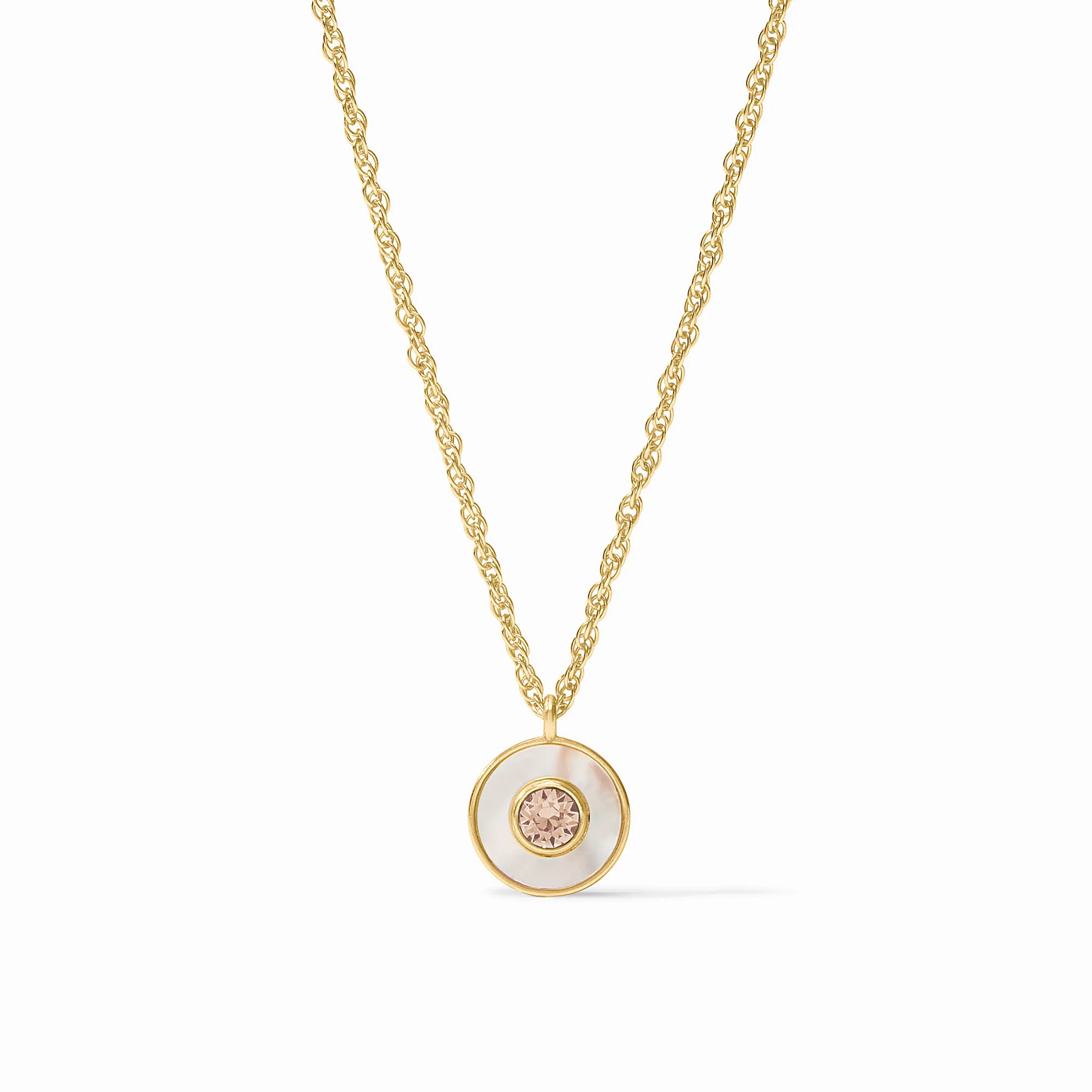 Julie Vos Colette Champagne Circle Delicate Necklace