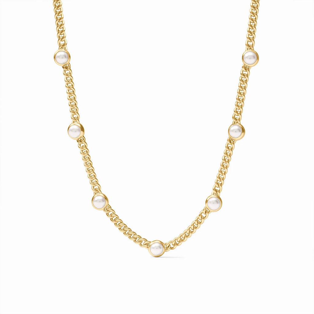 Jule Vos Dolce Delicate Pearl Station Necklace