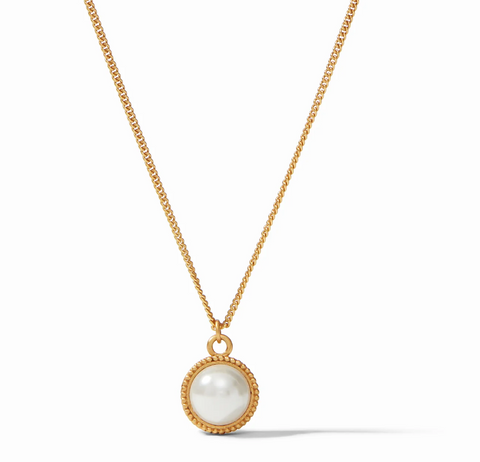 Julie Vos Fleur-de-Lis Pearl Solitaire Necklace