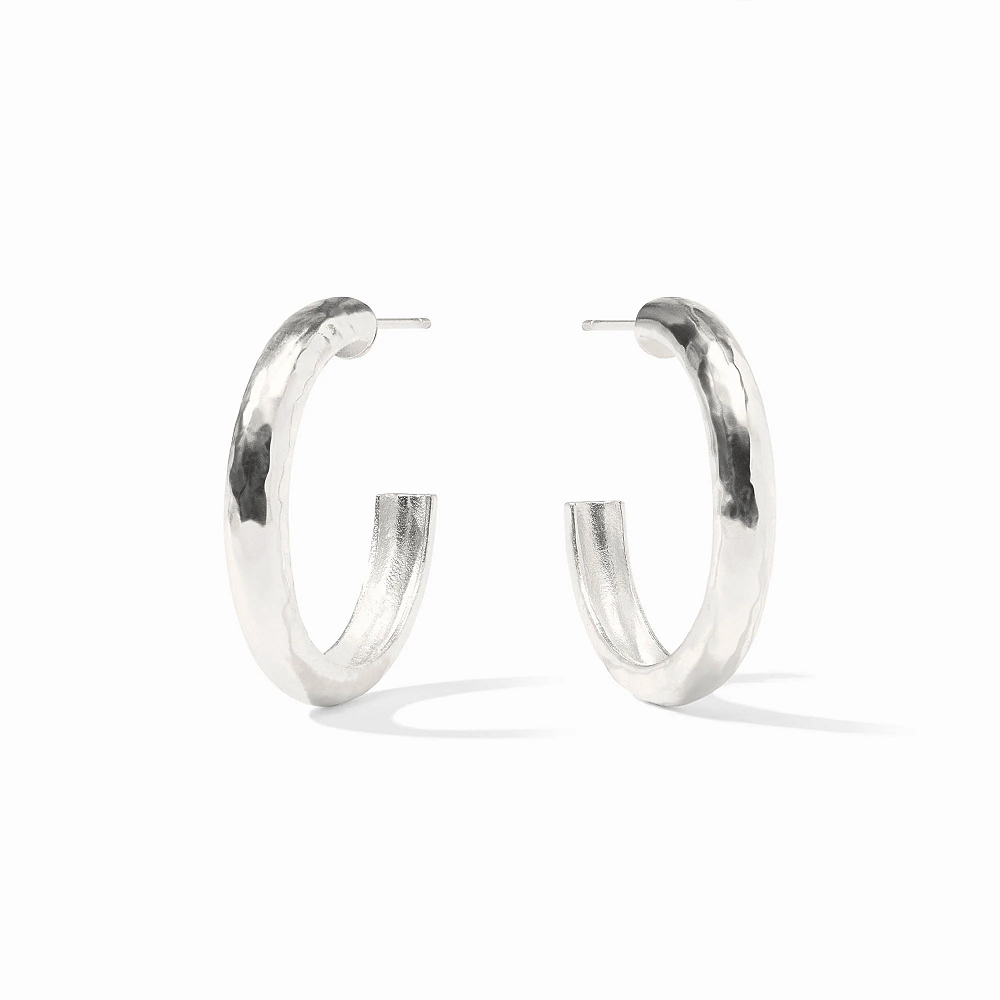 Havana Silver Hoop Earrings / Medium