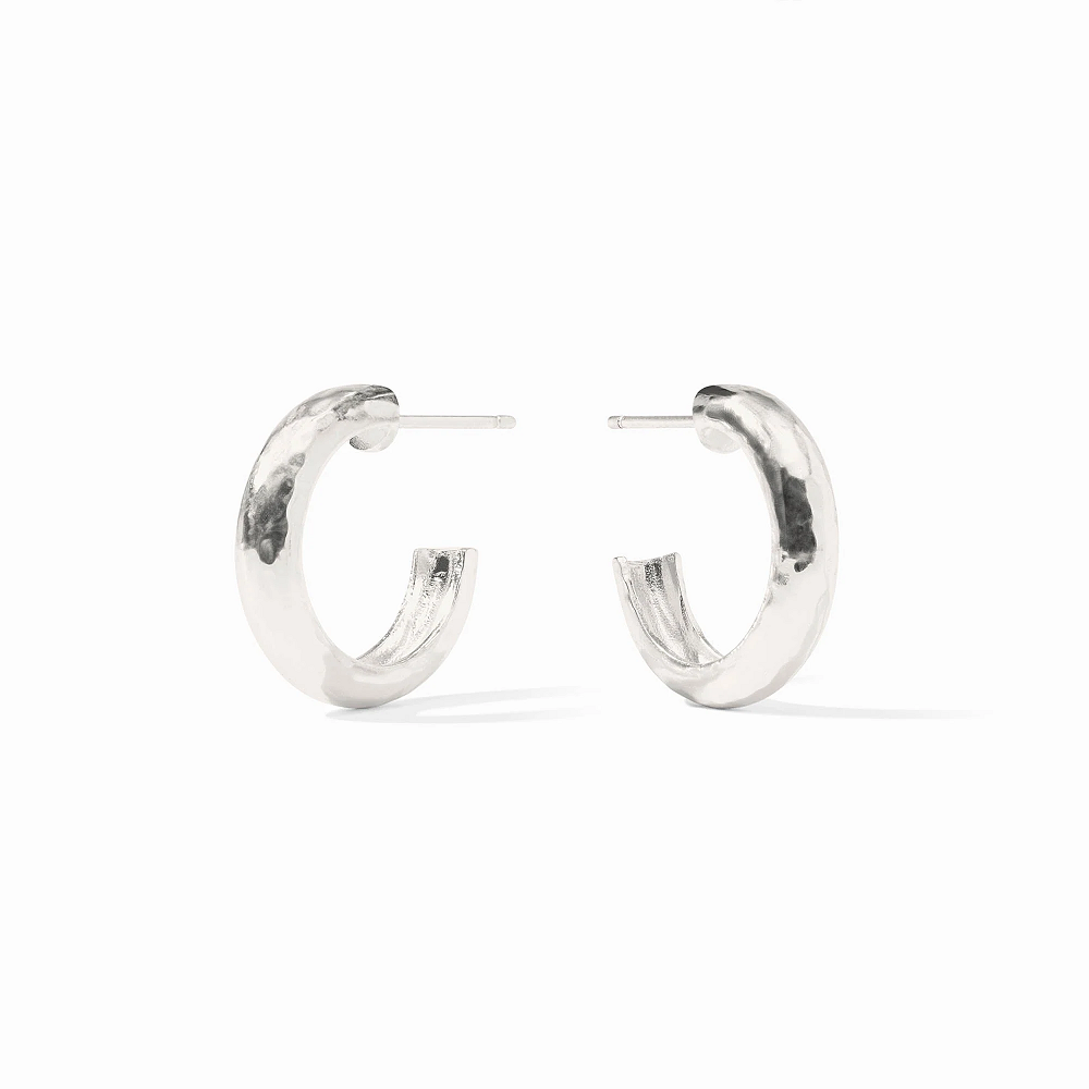 Havana Silver Hoop Earrings / Small