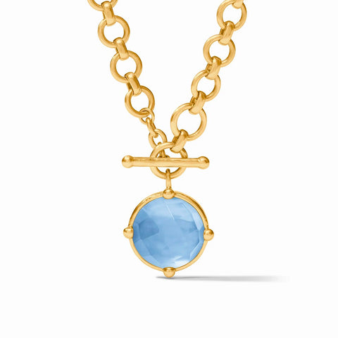 Julie Vos Honeybee Demi Necklace with Iridescent Chalcedony Blue Gemstone
