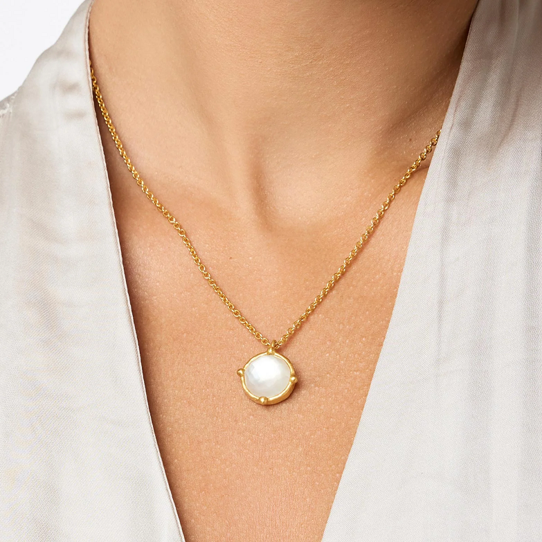 Julie Vos Honeybee Mother of Pearl Solitaire Necklace
