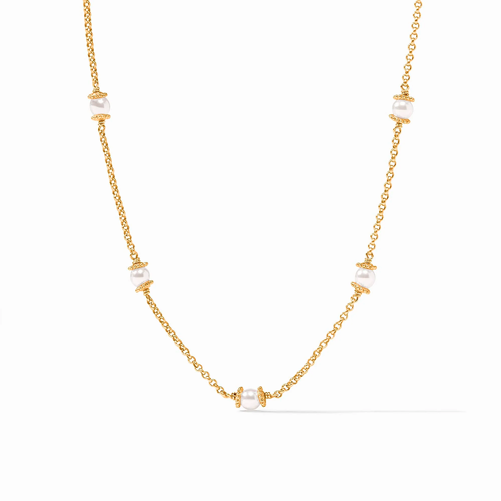 Julie Vos Hydra Delicate Pearl Station Necklace