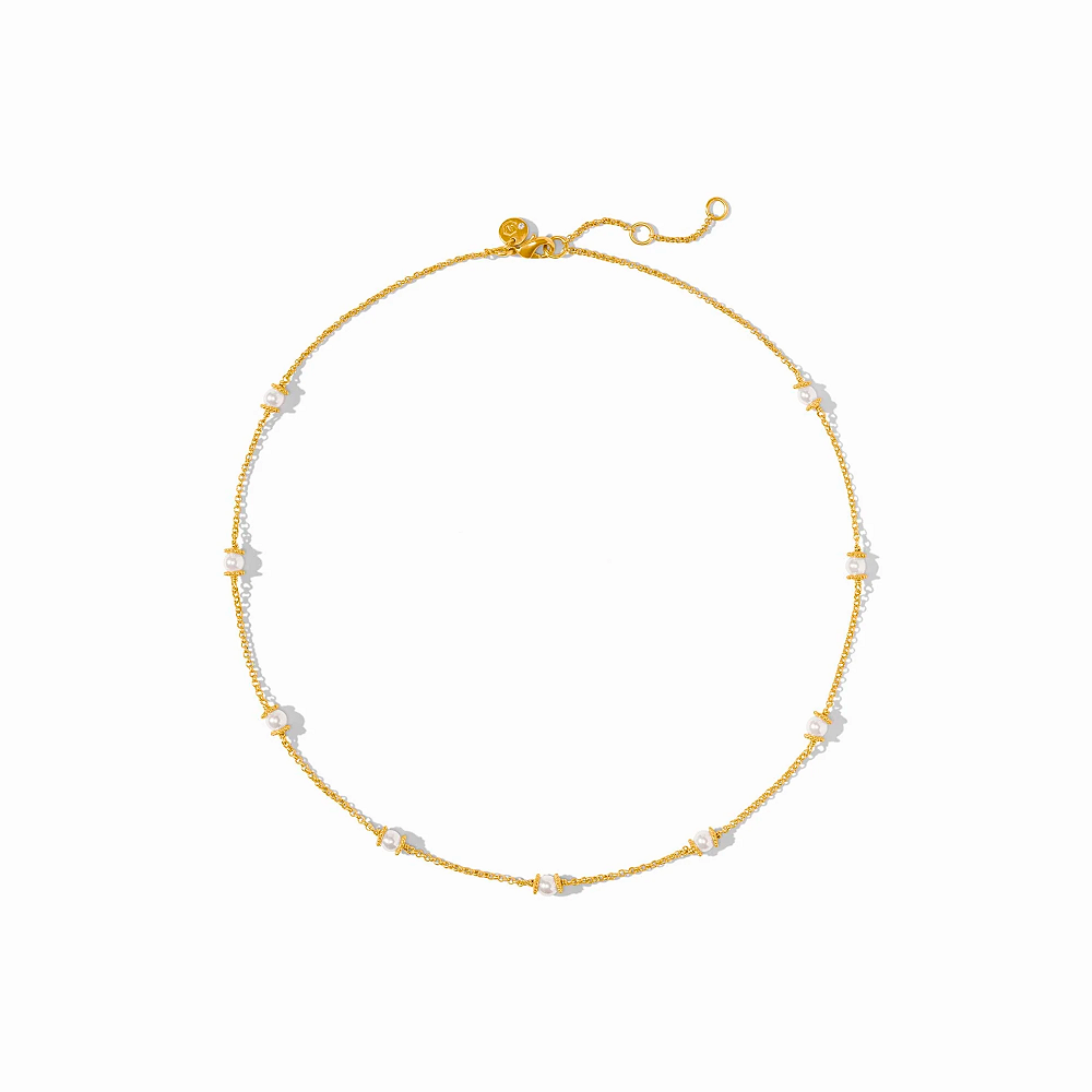 Julie Vos Hydra Delicate Pearl Station Necklace