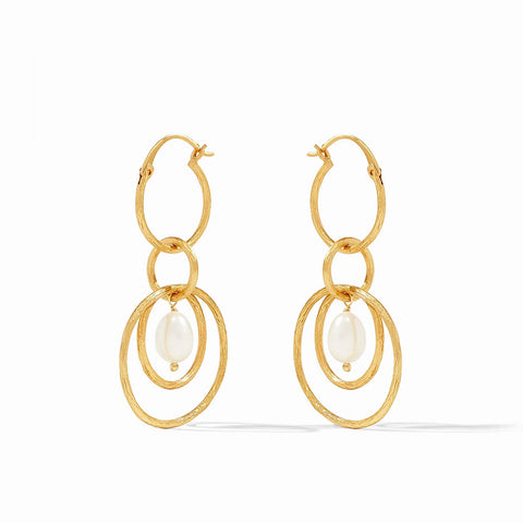 Julie Vos Jewelry Earrings 3-in-1 Gold Hoops Pearl Pearl