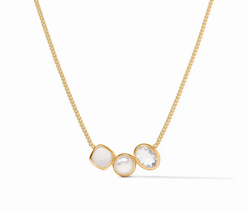 Julie Vos Kaleidoscope Delicate Necklace in Iridescent Clear Crystal