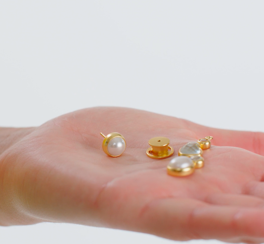 Julie Vos Kaleidoscope Jacket Earrings in Iridescent Clear Crystal