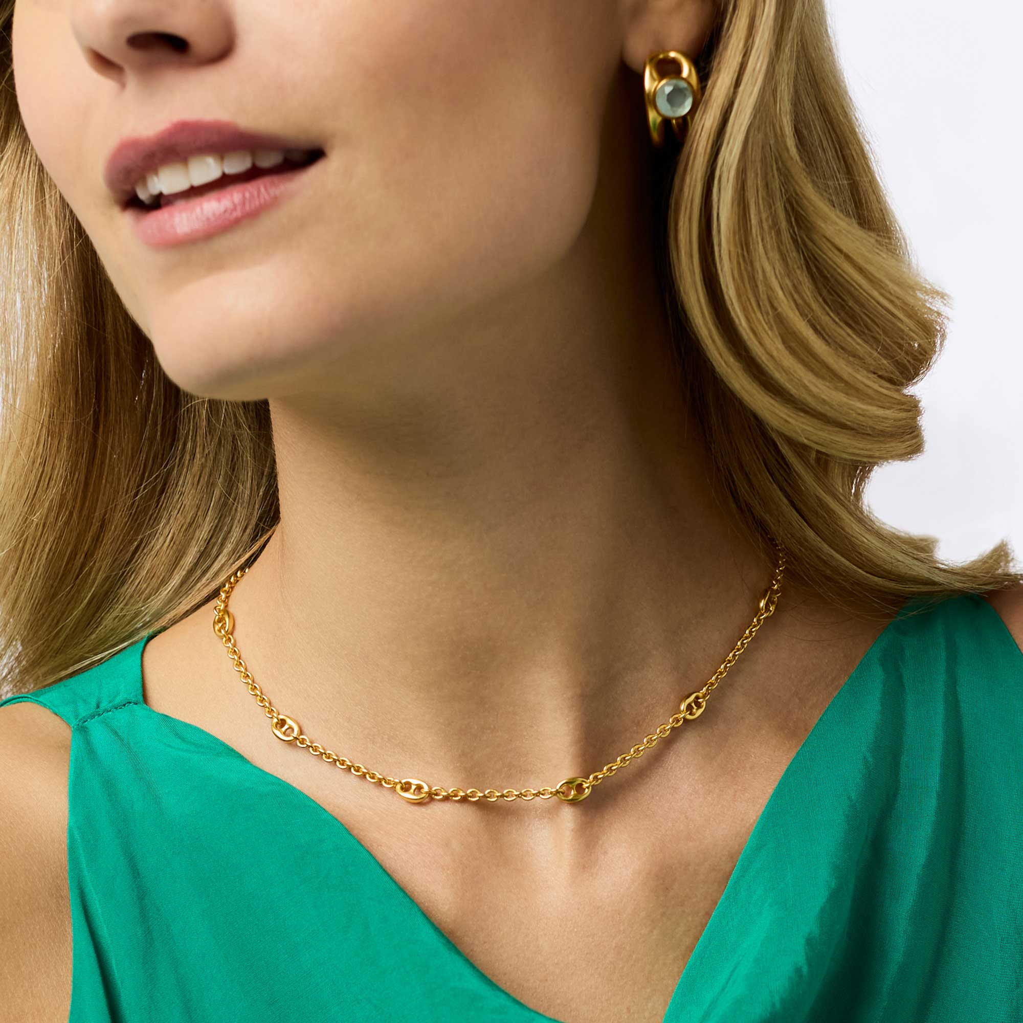 Julie Vos Laguna Delicate Station Necklace Gold