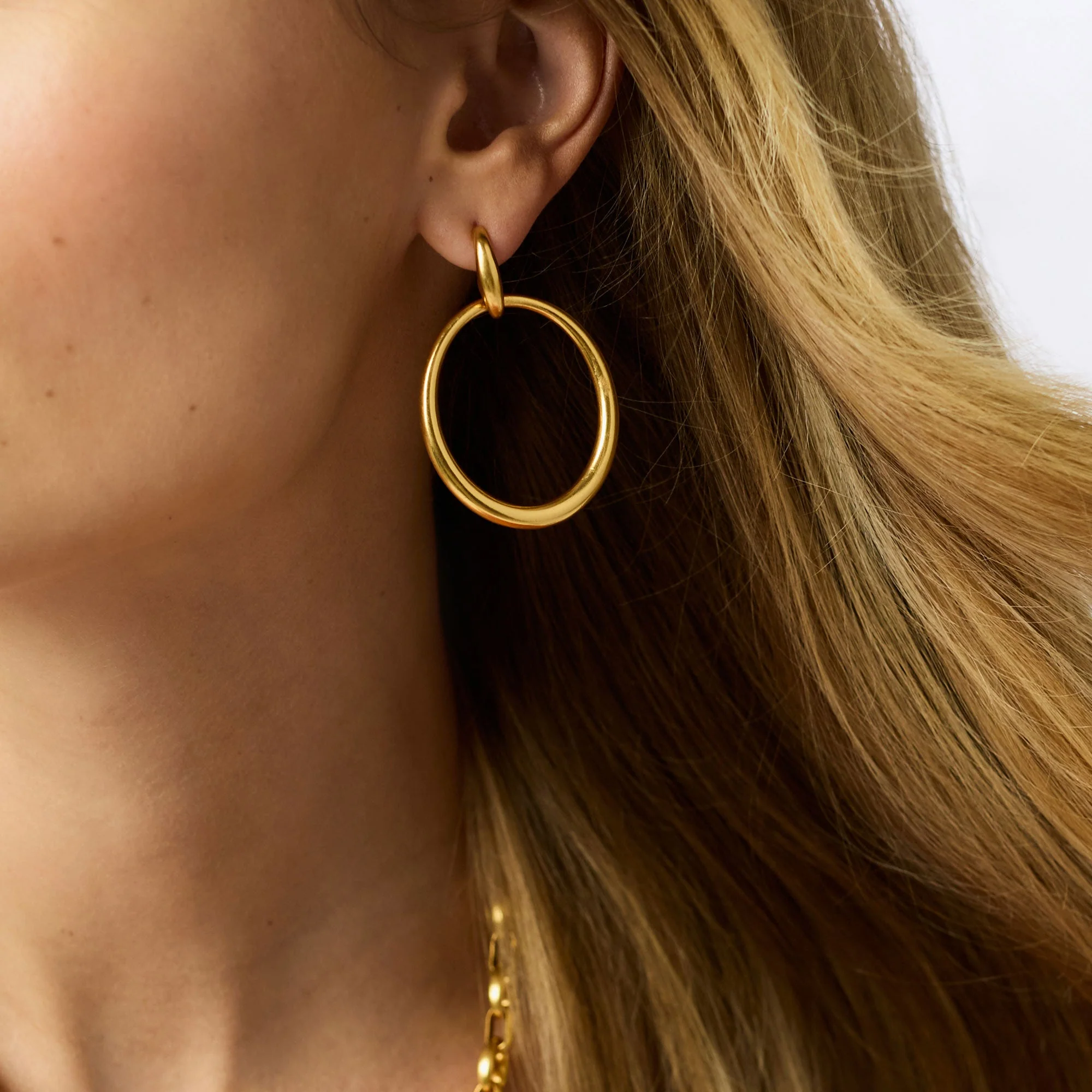 Julie Vos Laguna Gold Doorknocker Earrings