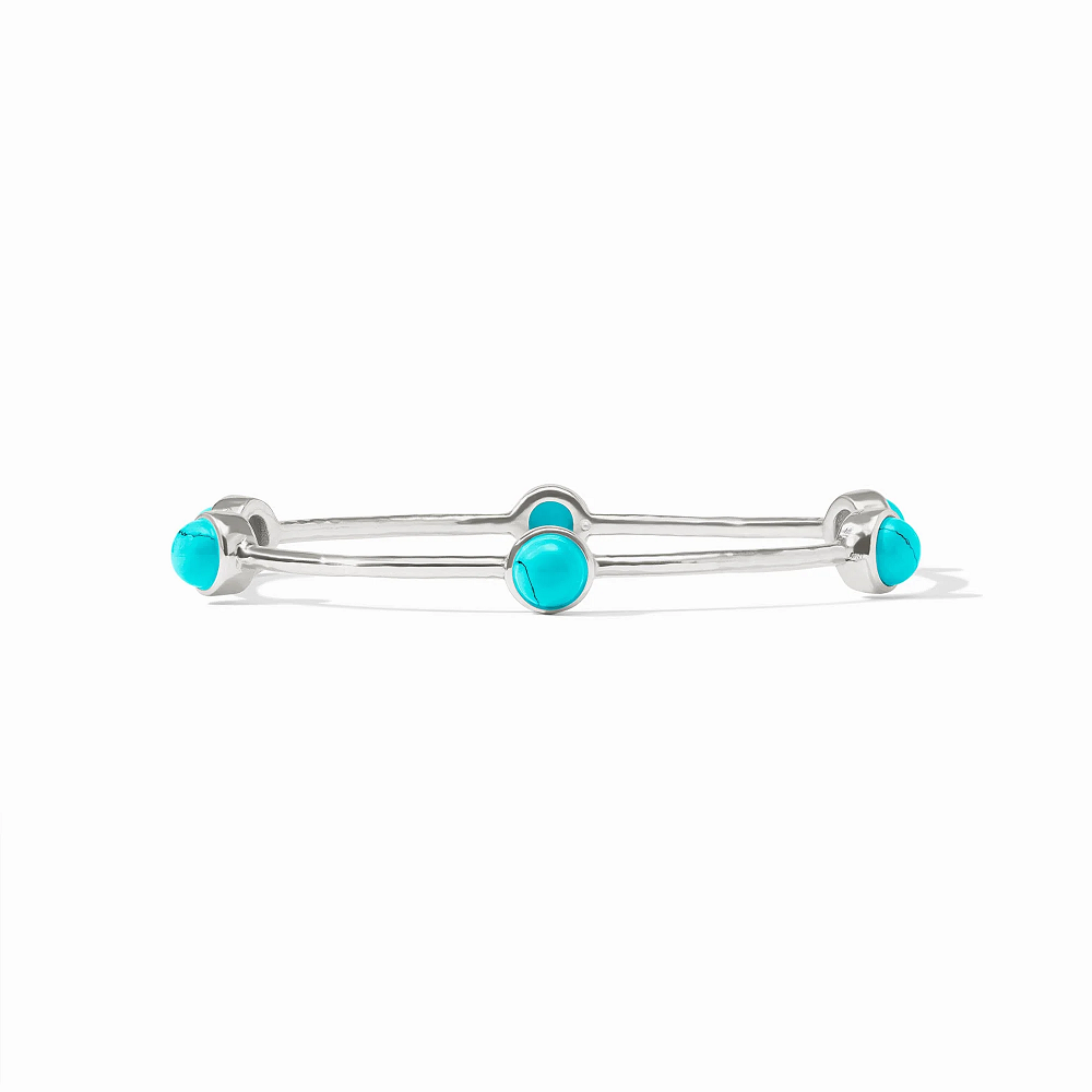 Milano Luxe Bangle in Silver & Turquoise