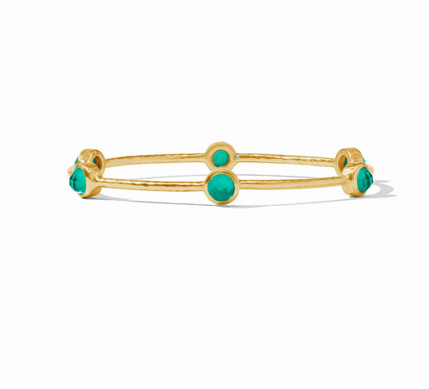 Julie Vos Milano Luxe Iridescent Emerald Green Bangle