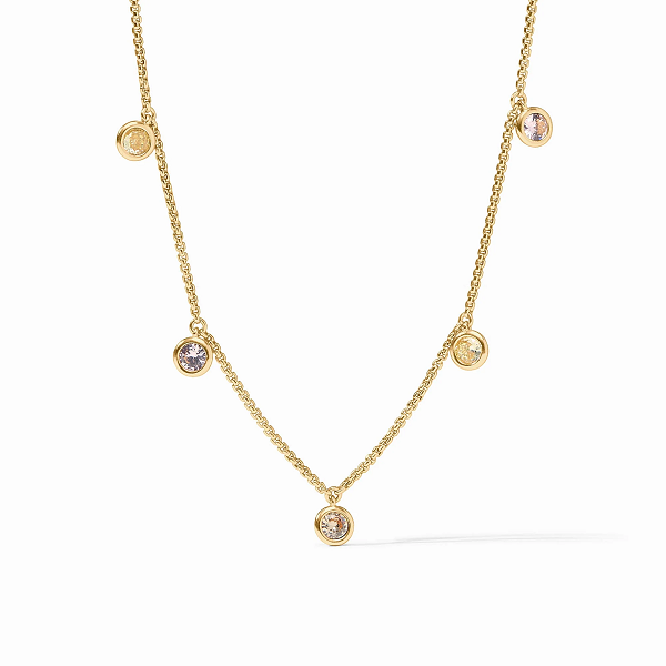 Julie Vos Rainbow Delicate Charm Necklace in Champagne Radiance