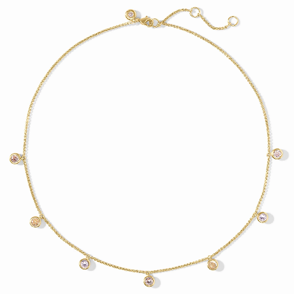 Julie Vos Rainbow Delicate Charm Necklace in Champagne Radiance