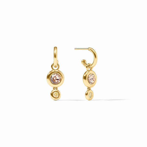 Julie Vos Rainbow Duo Hoop & Charm Earring in Champagne Radiance