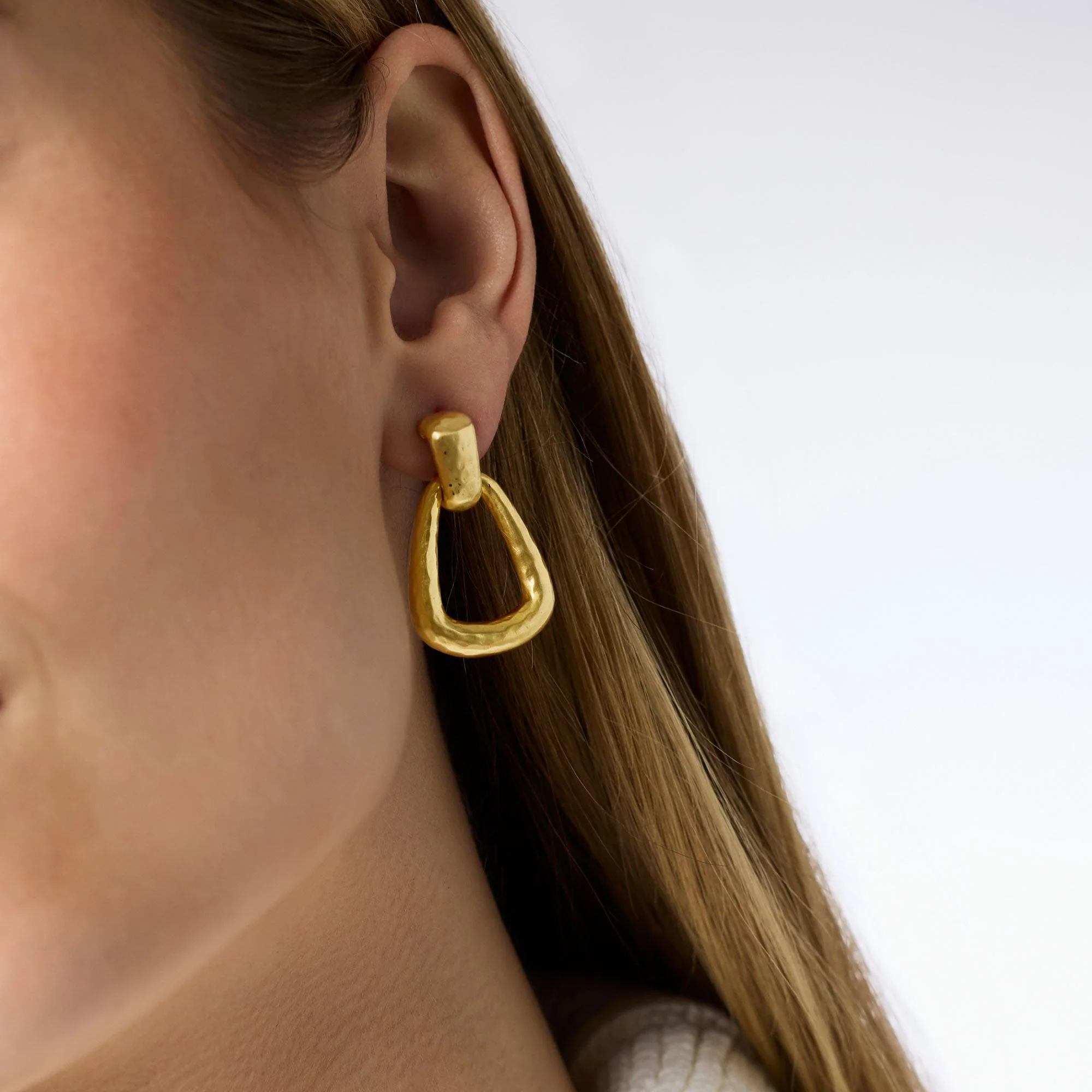Julie Vos Sahara Gold Demi Doorknocker Earrings