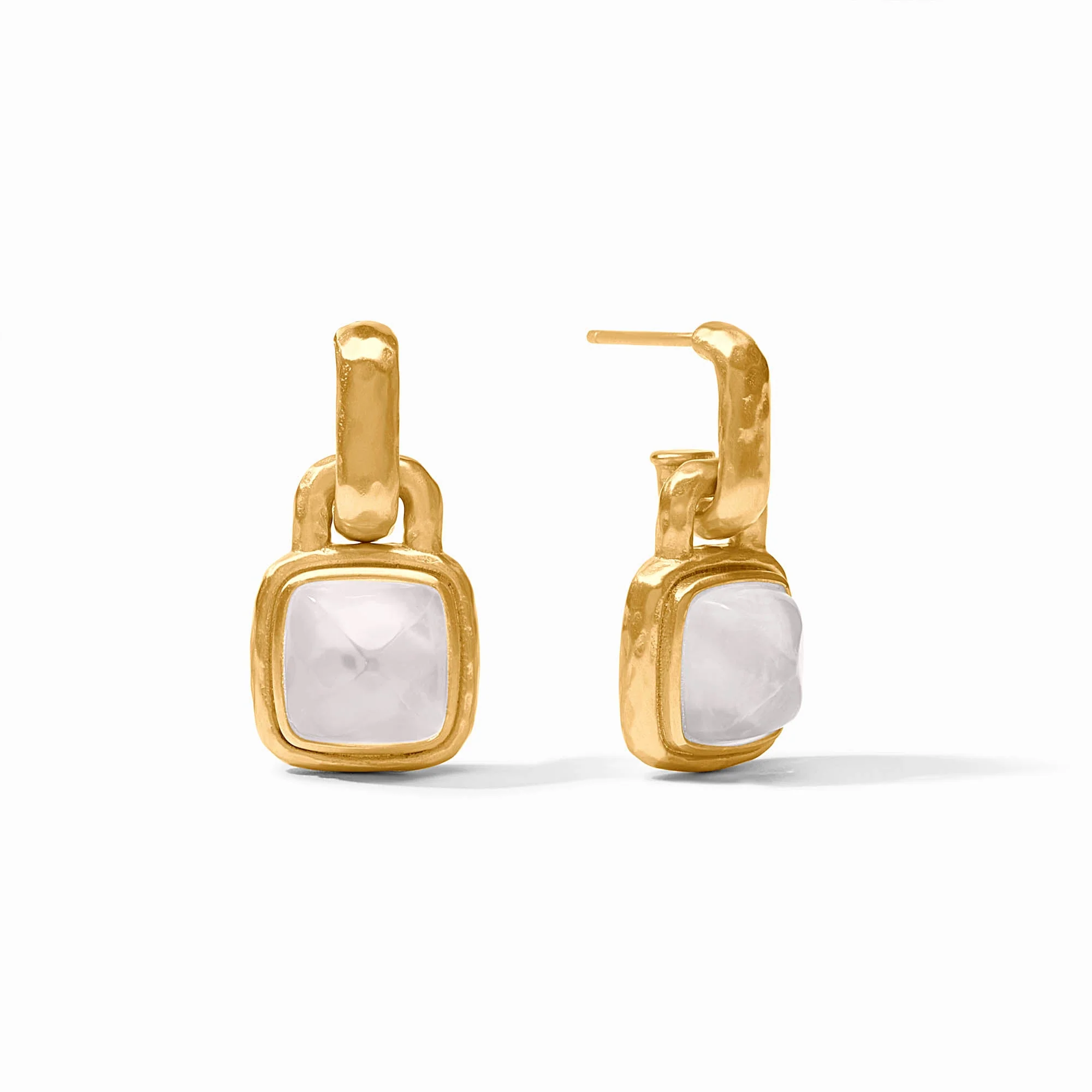 Julie Vos Sahara Hoop & Charm Earring / Iridescent Clear Crystal