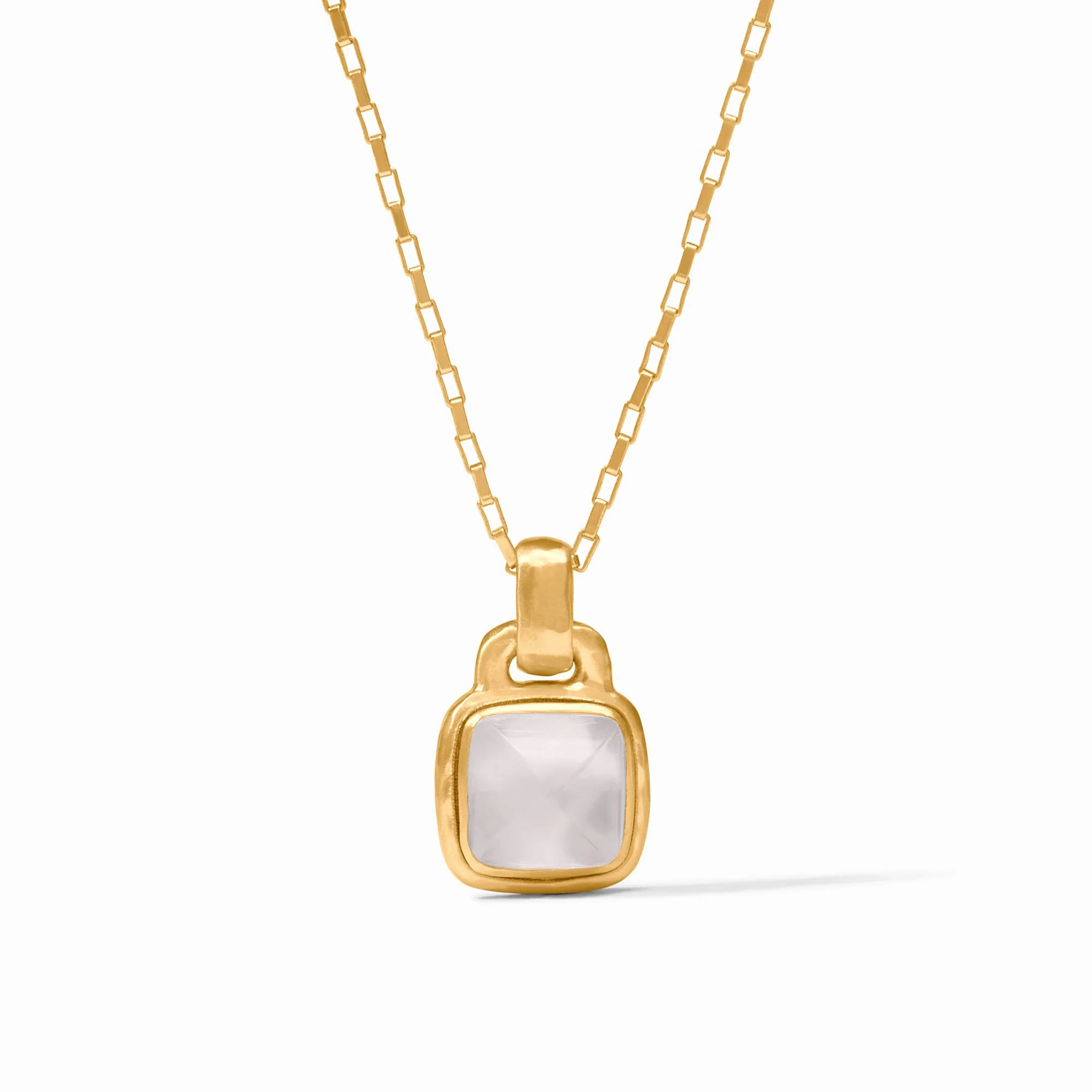 Julie Vos Sahara Solitaire Necklace / Iridescent Clear Crystal