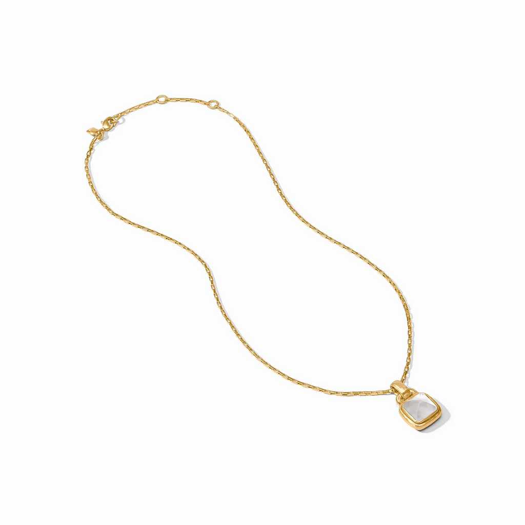 Julie Vos Sahara Solitaire Necklace / Iridescent Clear Crystal