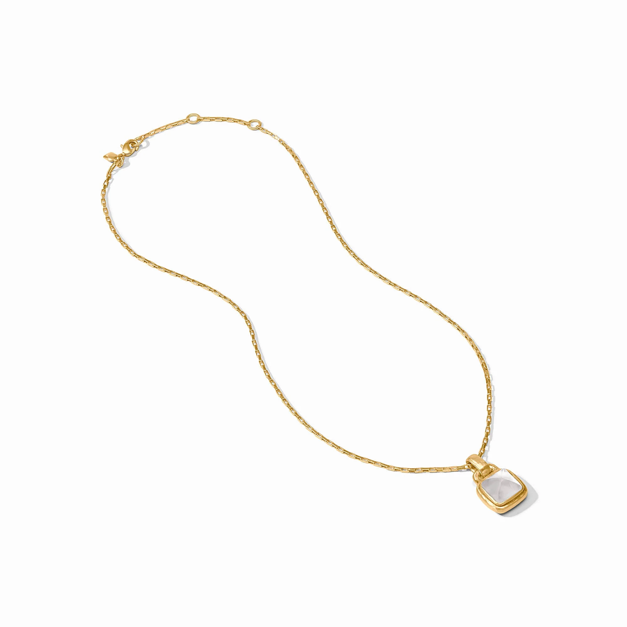 Julie Vos Sahara Solitaire Necklace / Iridescent Clear Crystal