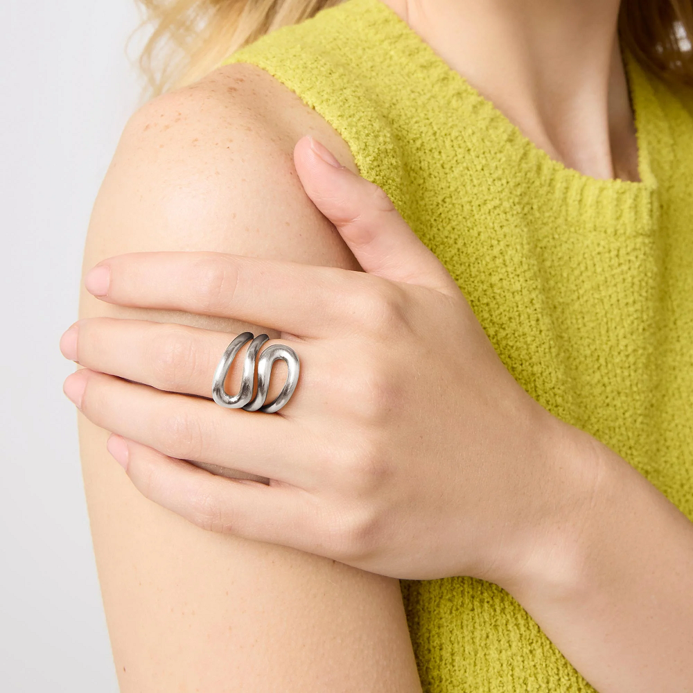 Wave Silver Wrap Ring