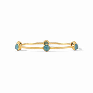 Milano Luxe Bangle with Iridescent Peacock Blue Stones