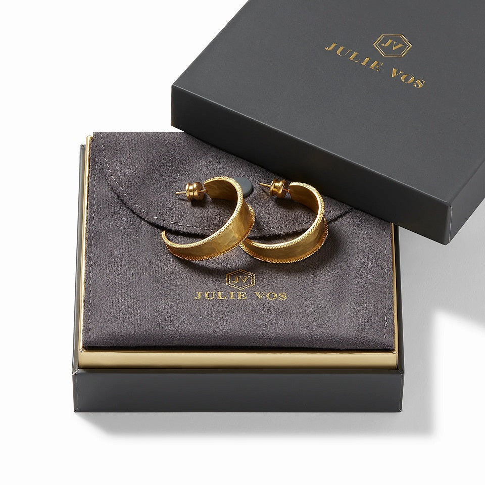 Savoy Medium Gold Hoop Earrings