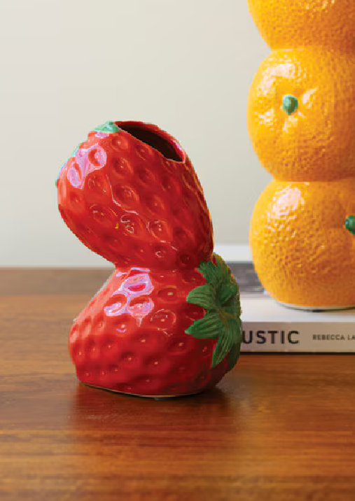 Ceramic Strawberry Bud Vase