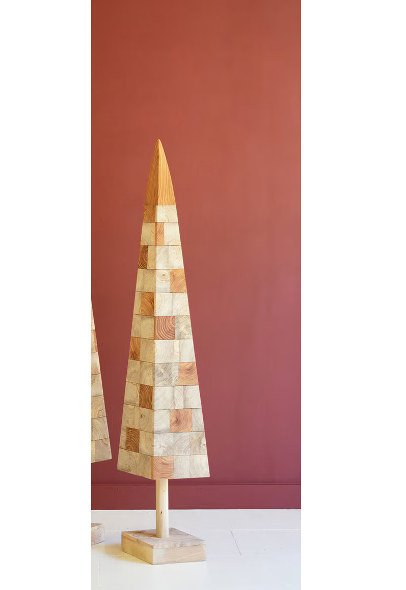Wood Block Christmas Tree / Small