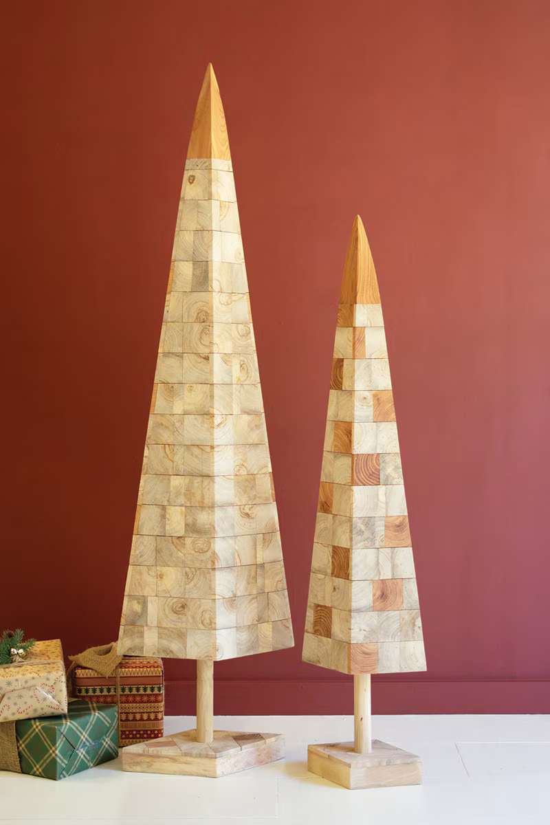 Wood Block Christmas Tree / Small