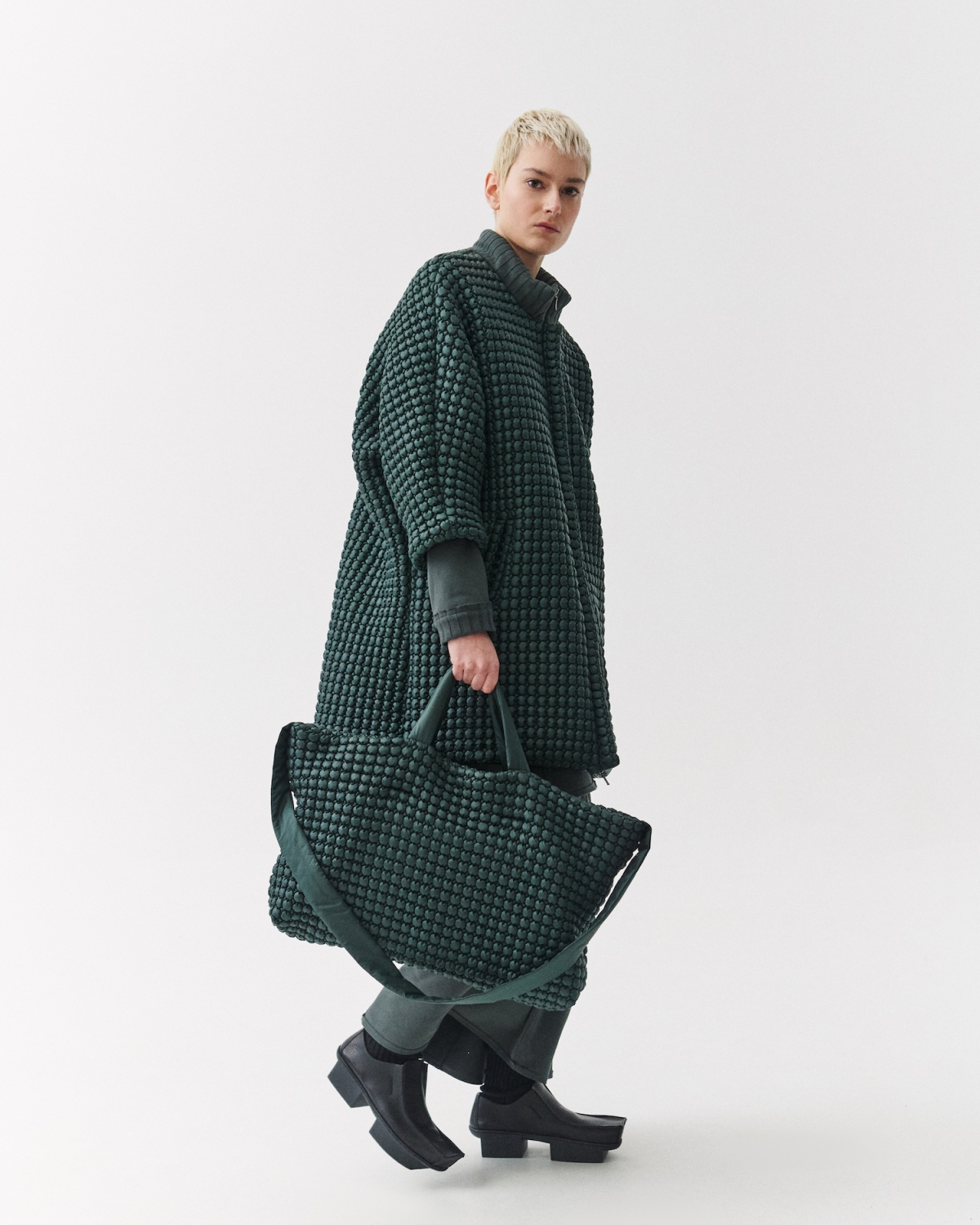 Kedziorek's oversized Bubble Coat in Green