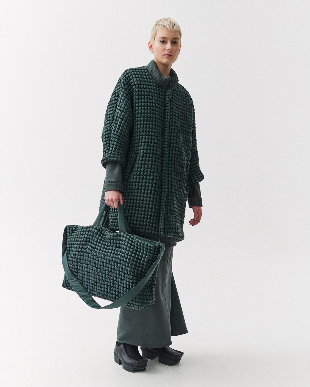 Kedziorek's oversized Bubble Coat in Green