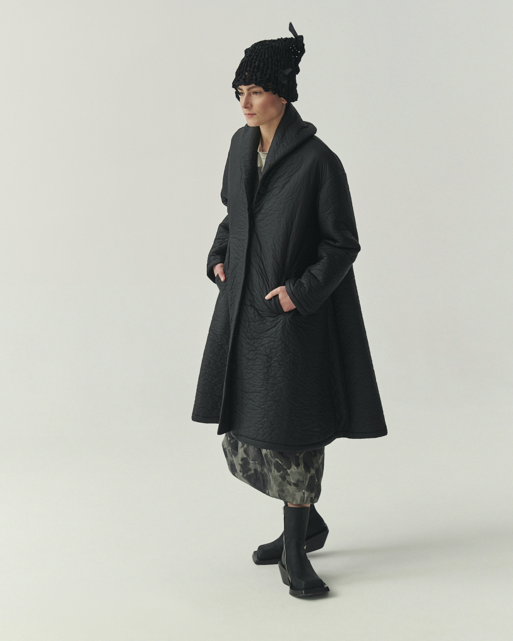 Kedziorek's Button Down Swing Coat in Black