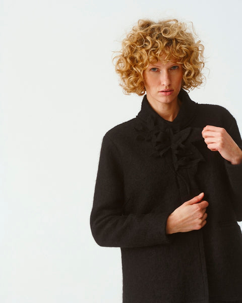 Kedziorek's Flower Neck Wool Coat