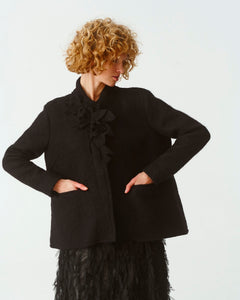 Kedziorek's Flower Neck Wool Coat