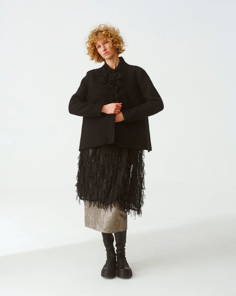 Kedziorek's Flower Neck Wool Coat