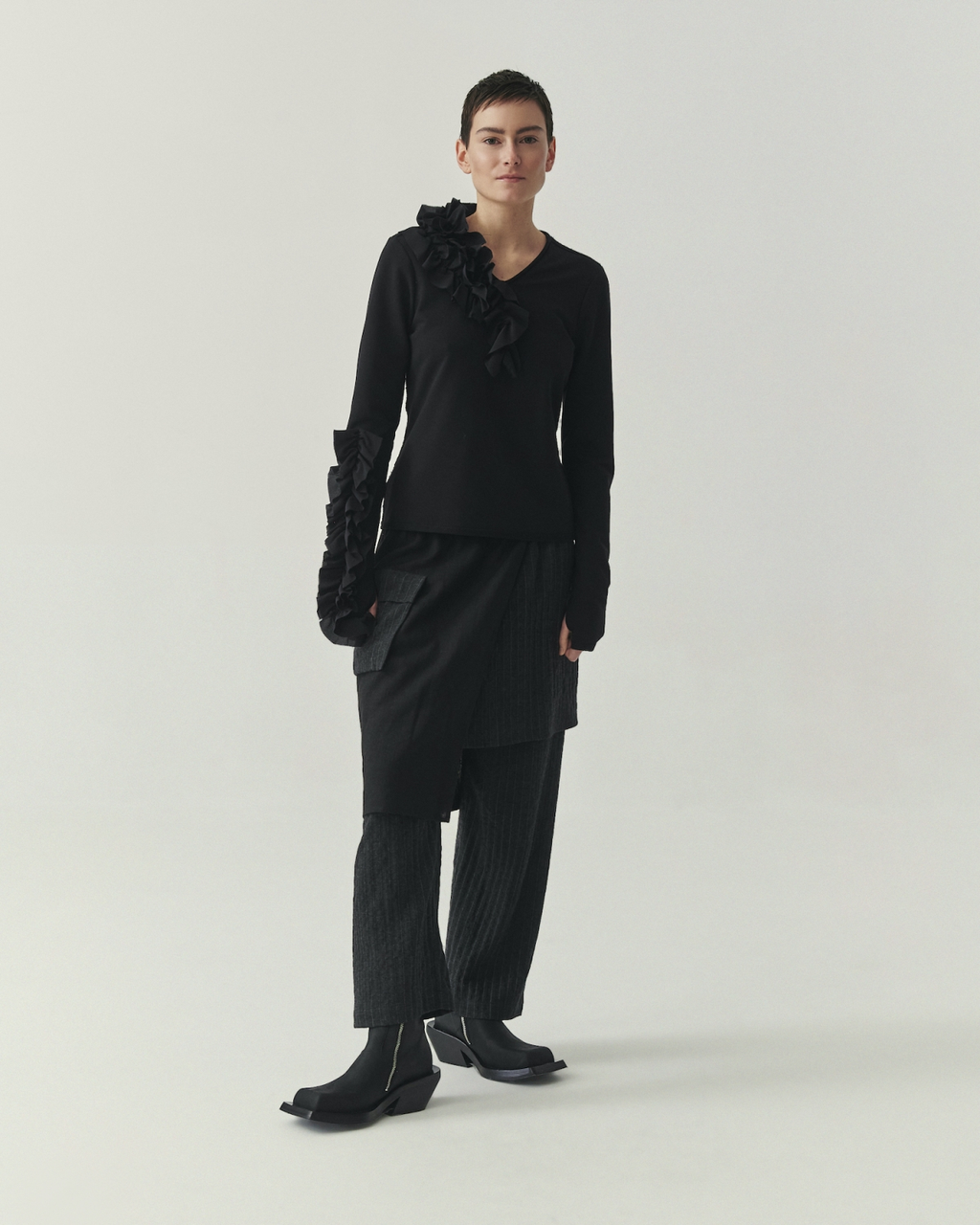 Kedziorek's Ruffle V-Neck Top
