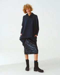 Kedziorek Sequin Skirt in Navy Blue