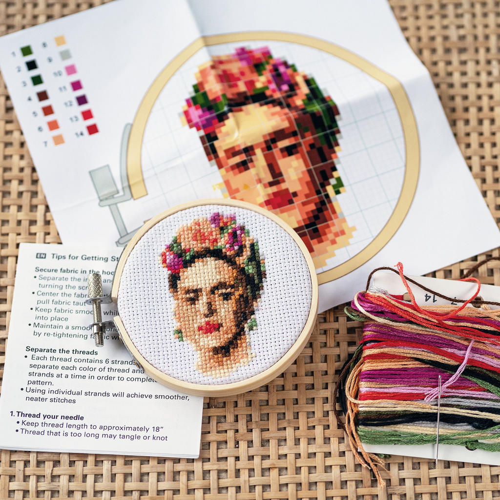 Kikkerland Frida Mini Cross Stitch Kit