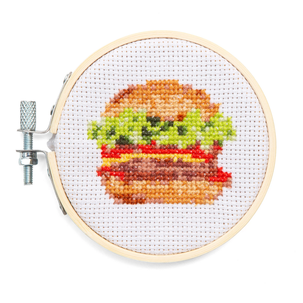 Burger Mini Embroidery Kit