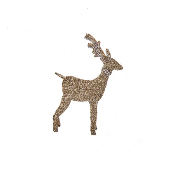 Champagne Gold Jeweled Deer Ornament