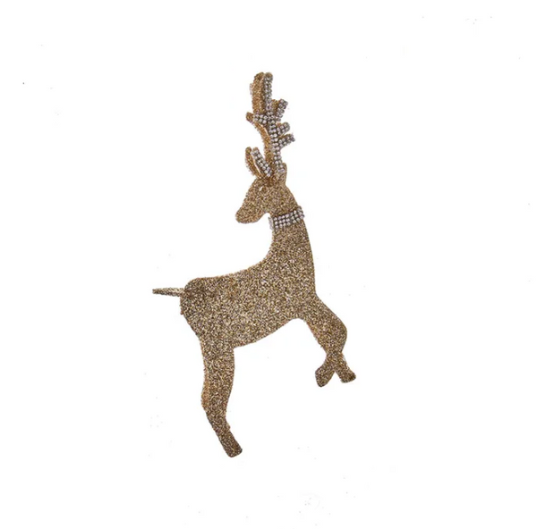 Champagne Gold Jeweled Deer Ornament