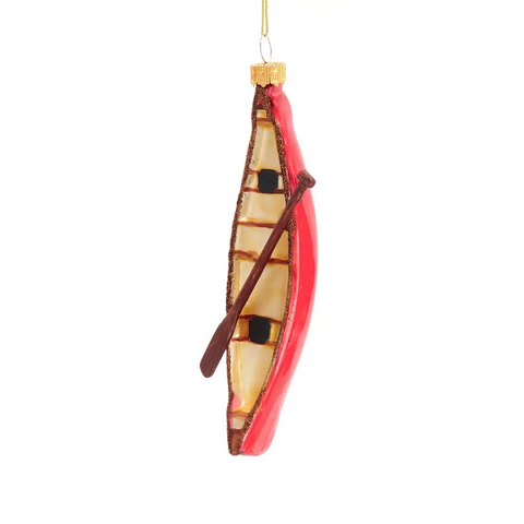 Canoe Glass Ornament