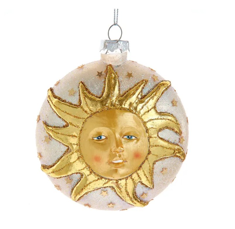 Glass Ball with Sun Ornament