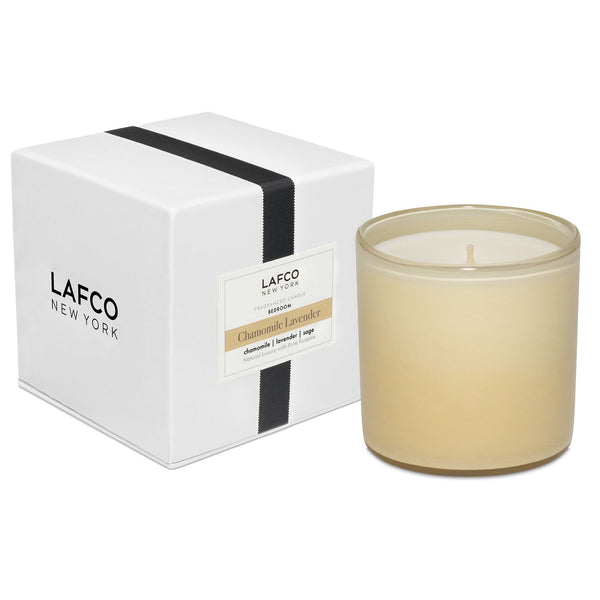 Cream Lafco Candle scented "Chamomile Lavender".