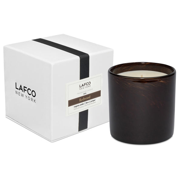 Black Lafco Candle scented "Redwood".