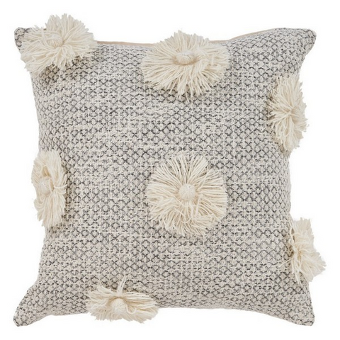 Gray Poofs Accent Pillow